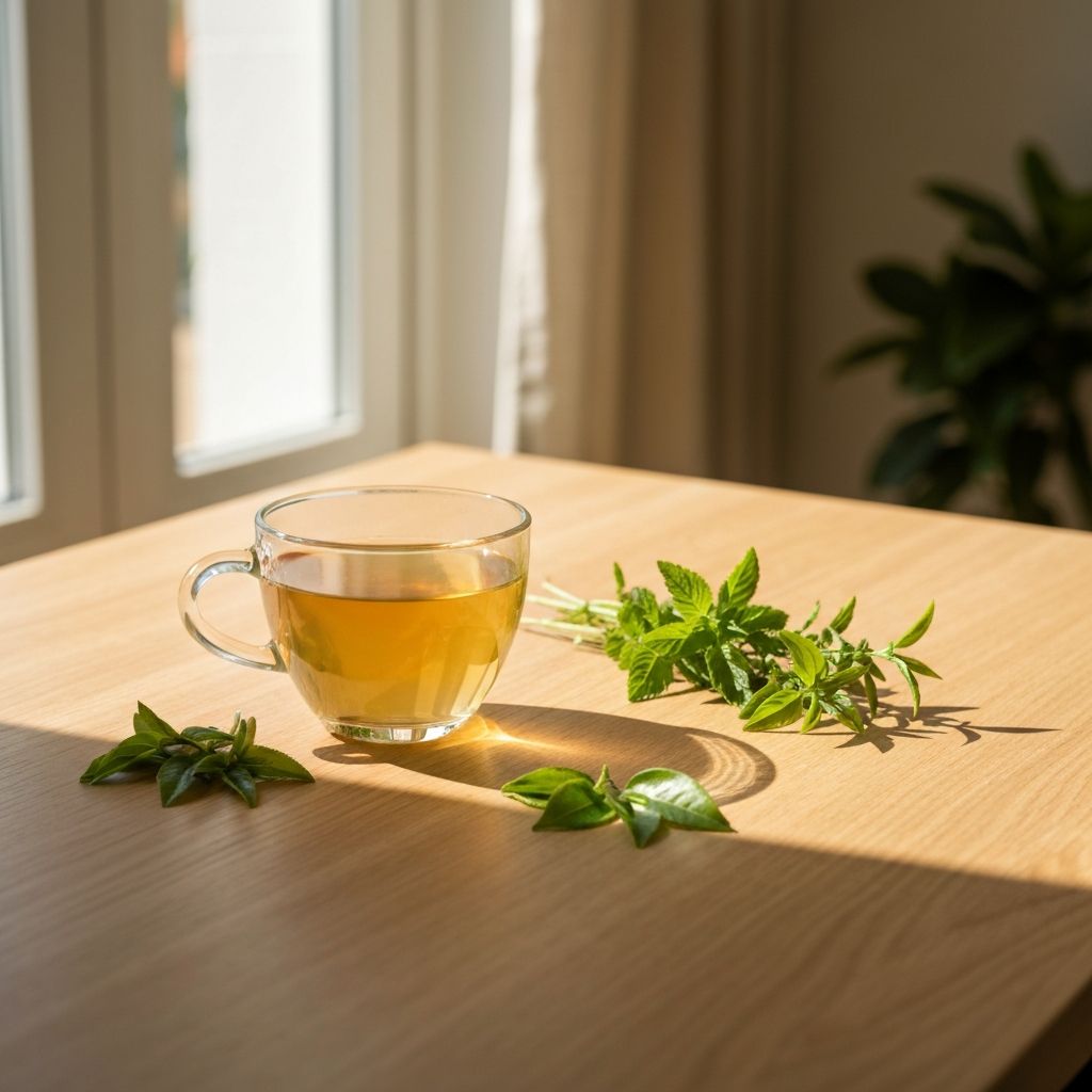 Morning ritual with tea and natural ingredients