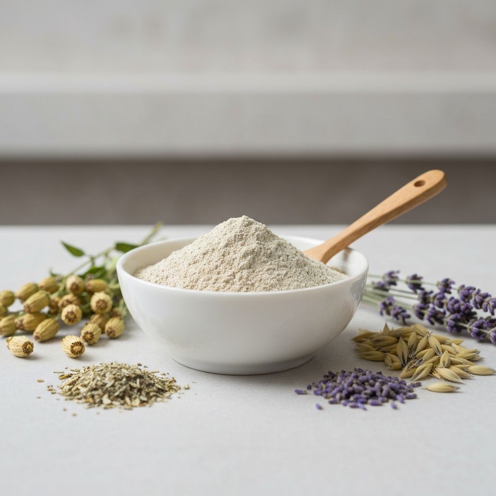 Balance Blend powder with natural ingredients in lifestyle setting